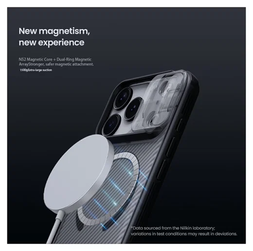 Nillkin CamShield MagSafe iPhone 17 Pro Max Hoesje Camera Slider Clear Zwart afbeelding 4
