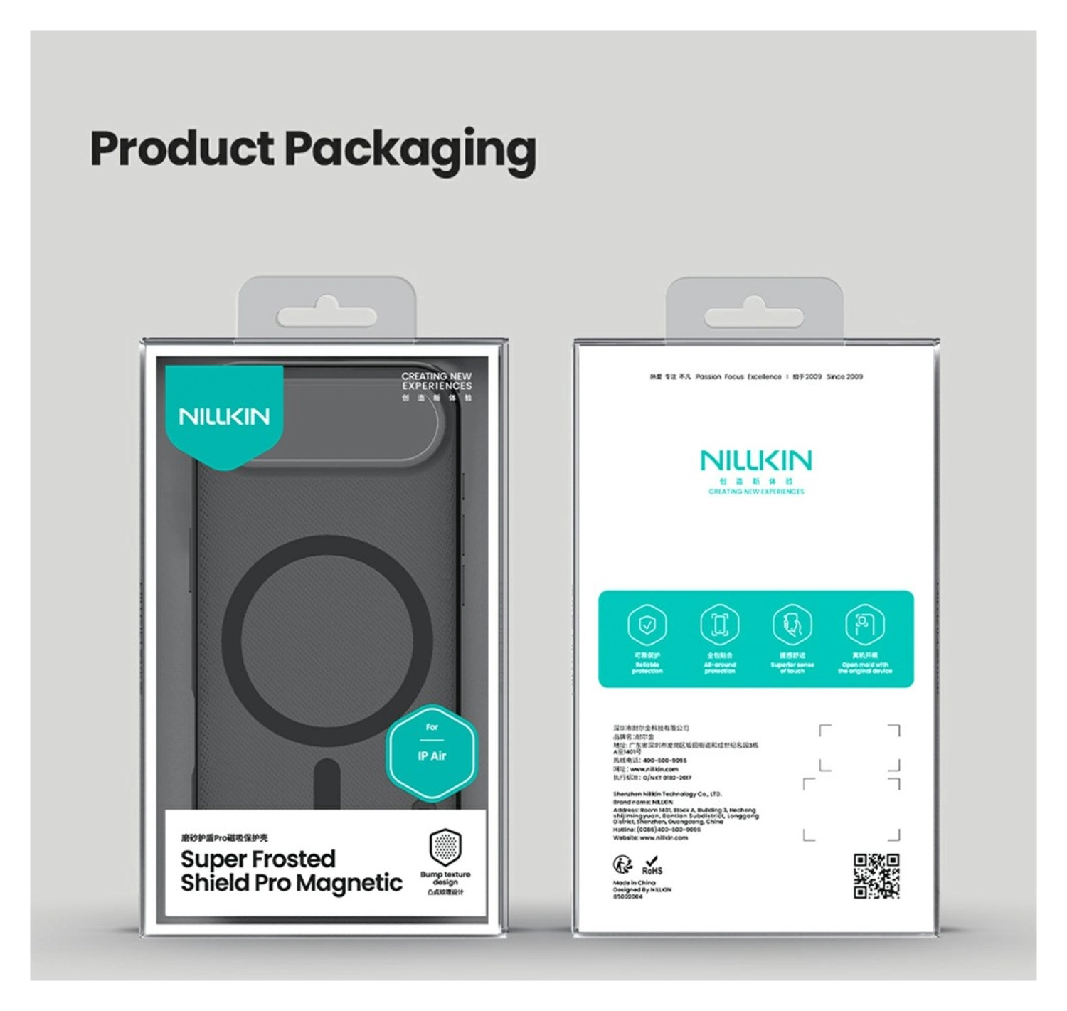 Nillkin Frosted Shield iPhone Air Hoesje MagSafe Back Cover Transparant Zwart afbeelding 12