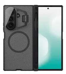 Nillkin CamShield Prop Samsung Z Fold 7 Hoesje MagSafe S-Pen Back Cover Carbon afbeelding