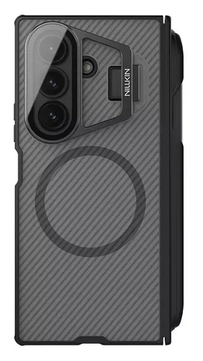 Nillkin CamShield Prop Samsung Z Fold 7 Hoesje MagSafe S-Pen Back Cover Carbon afbeelding 10