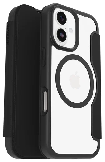 OtterBox React Folio iPhone 17 Hoesje Book Case Transparant Zwart afbeelding 1
