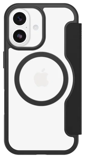 OtterBox React Folio iPhone 17 Hoesje Book Case Transparant Zwart afbeelding 2