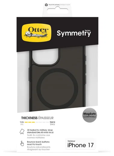 OtterBox Symmetry MagSafe iPhone 17 Hoesje Back Cover Transparant Zwart afbeelding 5