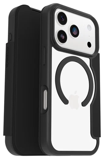 OtterBox React Folio iPhone 17 Pro Hoesje Book Case Transparant Zwart afbeelding 1