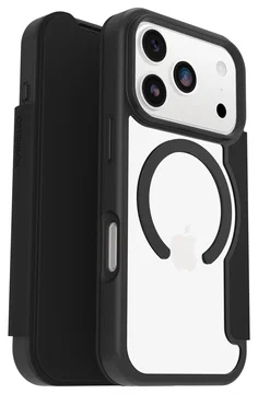 OtterBox React Folio iPhone 17 Pro Hoesje Book Case Transparant Zwart