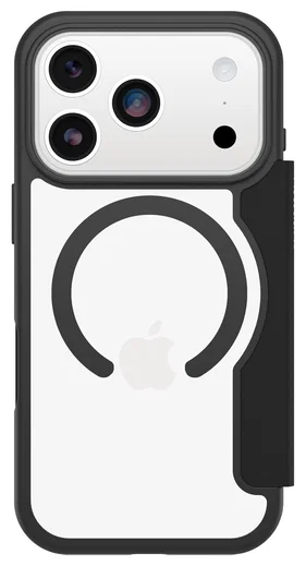 OtterBox React Folio iPhone 17 Pro Hoesje Book Case Transparant Zwart afbeelding 2