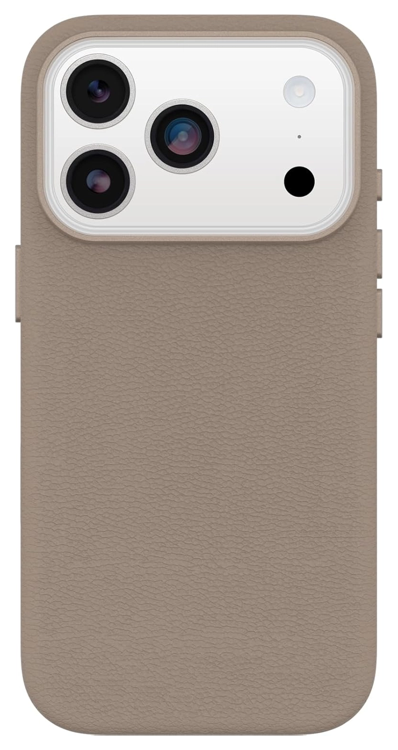 OtterBox Symmetry Cactus Leer MagSafe iPhone 17 Pro Hoesje Grijs afbeelding 2
