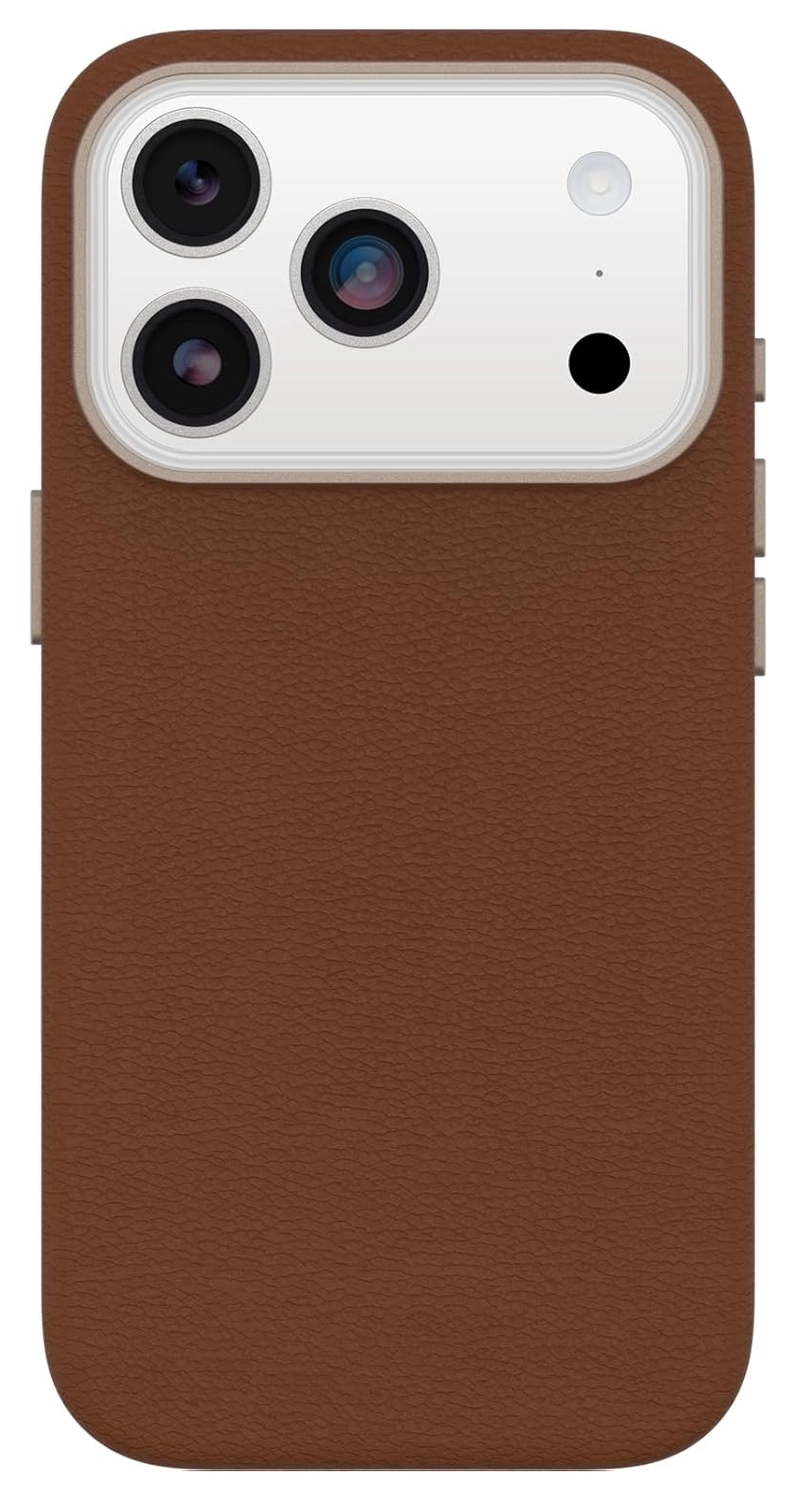 OtterBox Symmetry Cactus Leer MagSafe iPhone 17 Pro Hoesje Bruin afbeelding 2