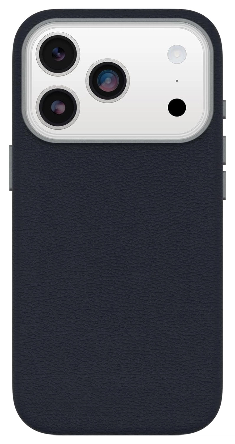 OtterBox Symmetry Cactus Leer MagSafe iPhone 17 Pro Hoesje Blauw afbeelding 2