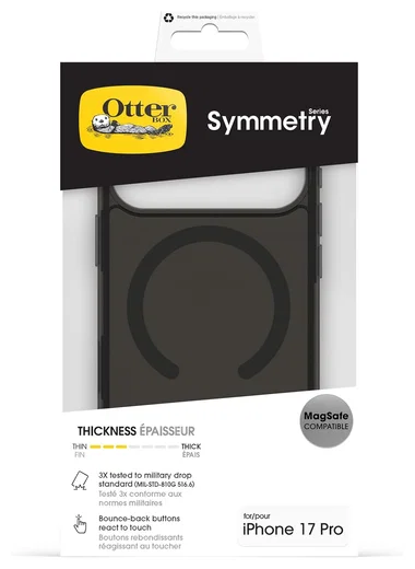OtterBox Symmetry MagSafe iPhone 17 Pro Hoesje Back Cover Transparant Zwart afbeelding 5