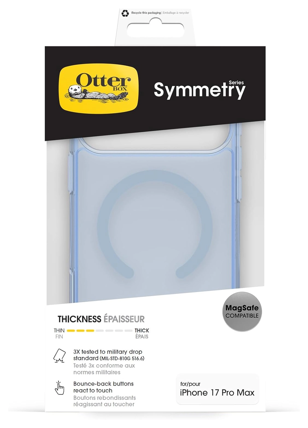 OtterBox Symmetry MagSafe iPhone 17 Pro Max Hoesje Back Cover Blauw afbeelding 5