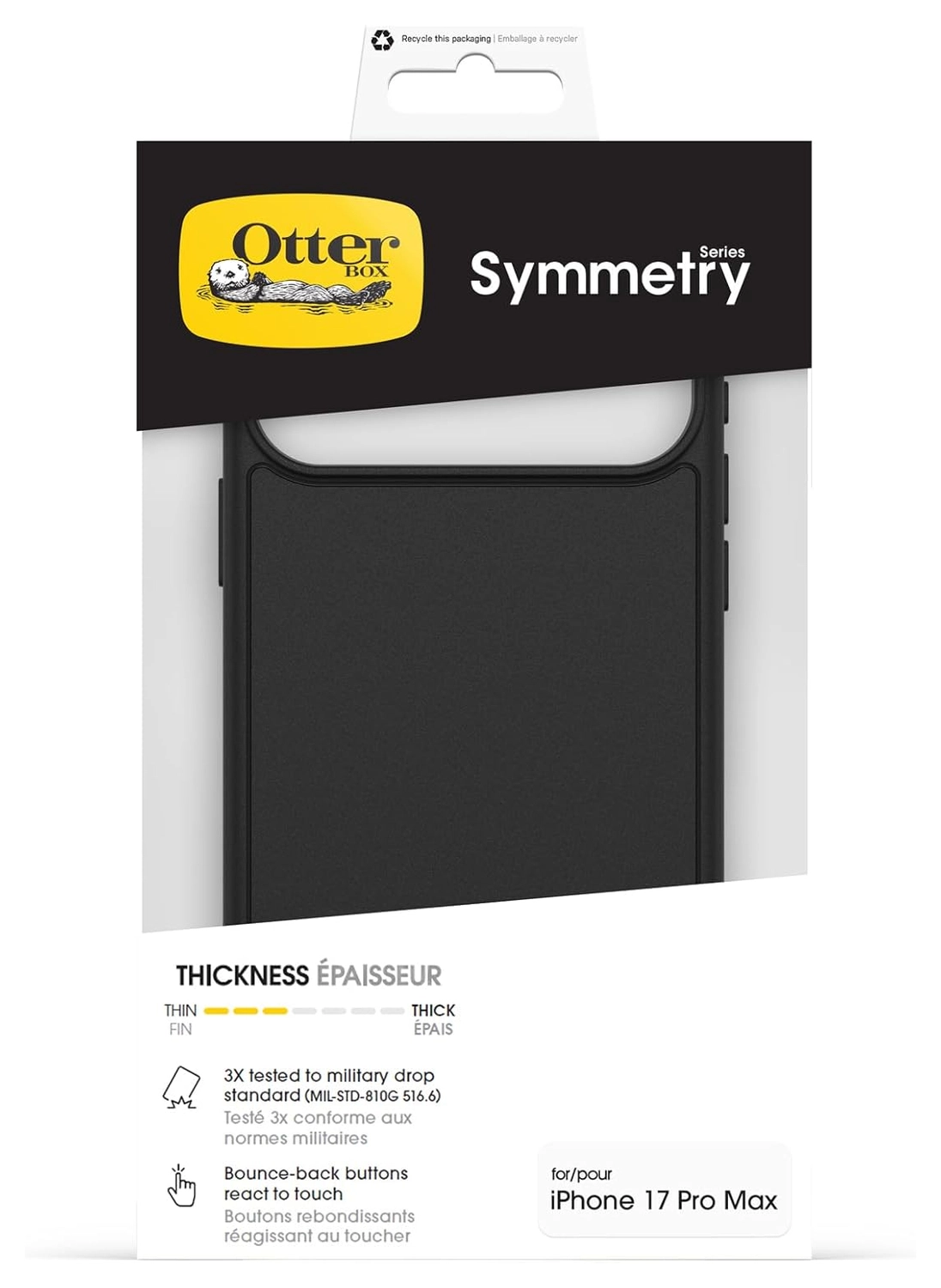 OtterBox Symmetry MagSafe iPhone 17 Pro Max Hoesje Back Cover Zwart afbeelding 5