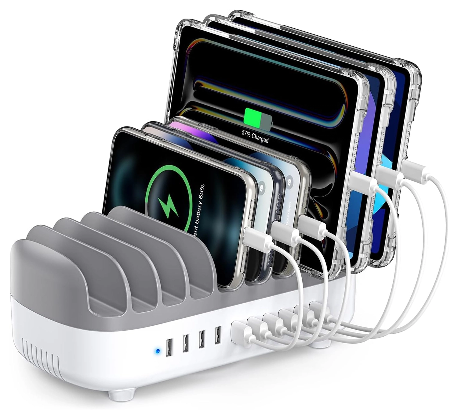 Orico USB-A Oplaad Station met 10 Poorten 120W met Smart Detect Wit afbeelding 1