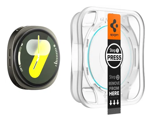 Spigen EZ Fit GLAS.tR Samsung Galaxy Watch 8 44MM Screen Protector 2-Pack afbeelding 10