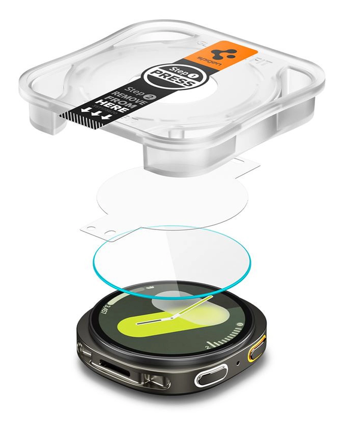 Spigen EZ Fit GLAS.tR Samsung Galaxy Watch 8 44MM Screen Protector 2-Pack afbeelding 2