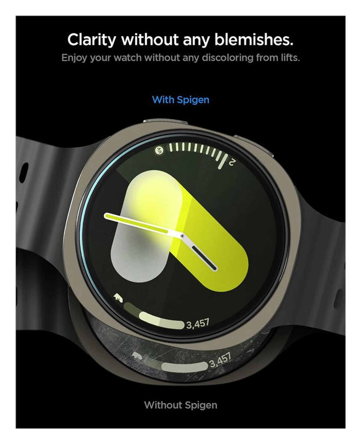 Spigen EZ Fit GLAS.tR Samsung Galaxy Watch 8 44MM Screen Protector 2-Pack afbeelding 5