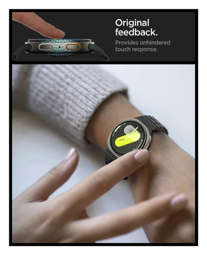 Spigen EZ Fit GLAS.tR Samsung Galaxy Watch 8 44MM Screen Protector 2-Pack afbeelding 6