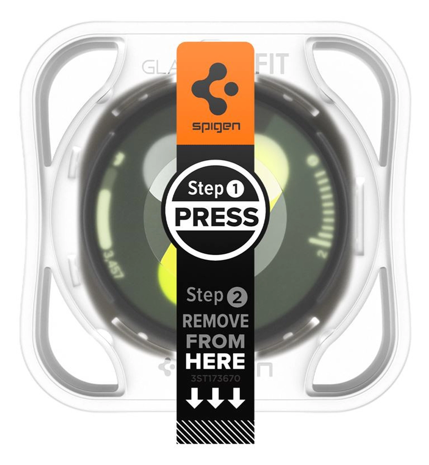 Spigen EZ Fit GLAS.tR Samsung Galaxy Watch 8 44MM Screen Protector 2-Pack afbeelding 9