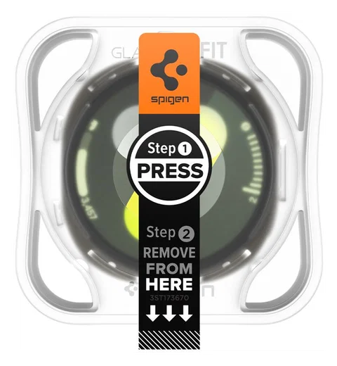 Spigen EZ Fit GLAS.tR Samsung Galaxy Watch 8 44MM Screen Protector 2-Pack afbeelding 9