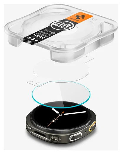 Spigen EZ Fit GLAS.tR Samsung Galaxy Watch 8 40MM Screen Protector 2-Pack afbeelding 9
