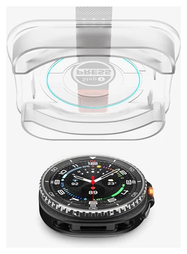 Spigen EZ Fit GLAS.tR Samsung Galaxy Watch 8 40MM Screen Protector 2-Pack afbeelding 12