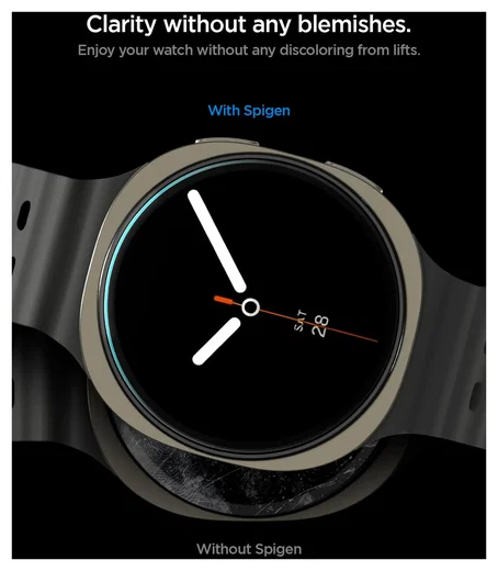 Spigen EZ Fit GLAS.tR Samsung Galaxy Watch 8 40MM Screen Protector 2-Pack afbeelding 7
