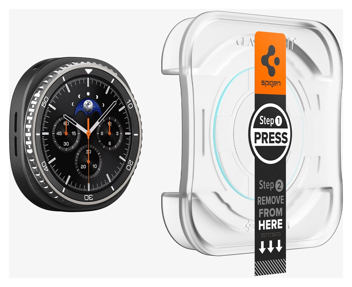 Spigen EZ Fit GLAS.tR - Samsung Galaxy Watch 8 Classic Screen Protector - 2-Pack afbeelding 10