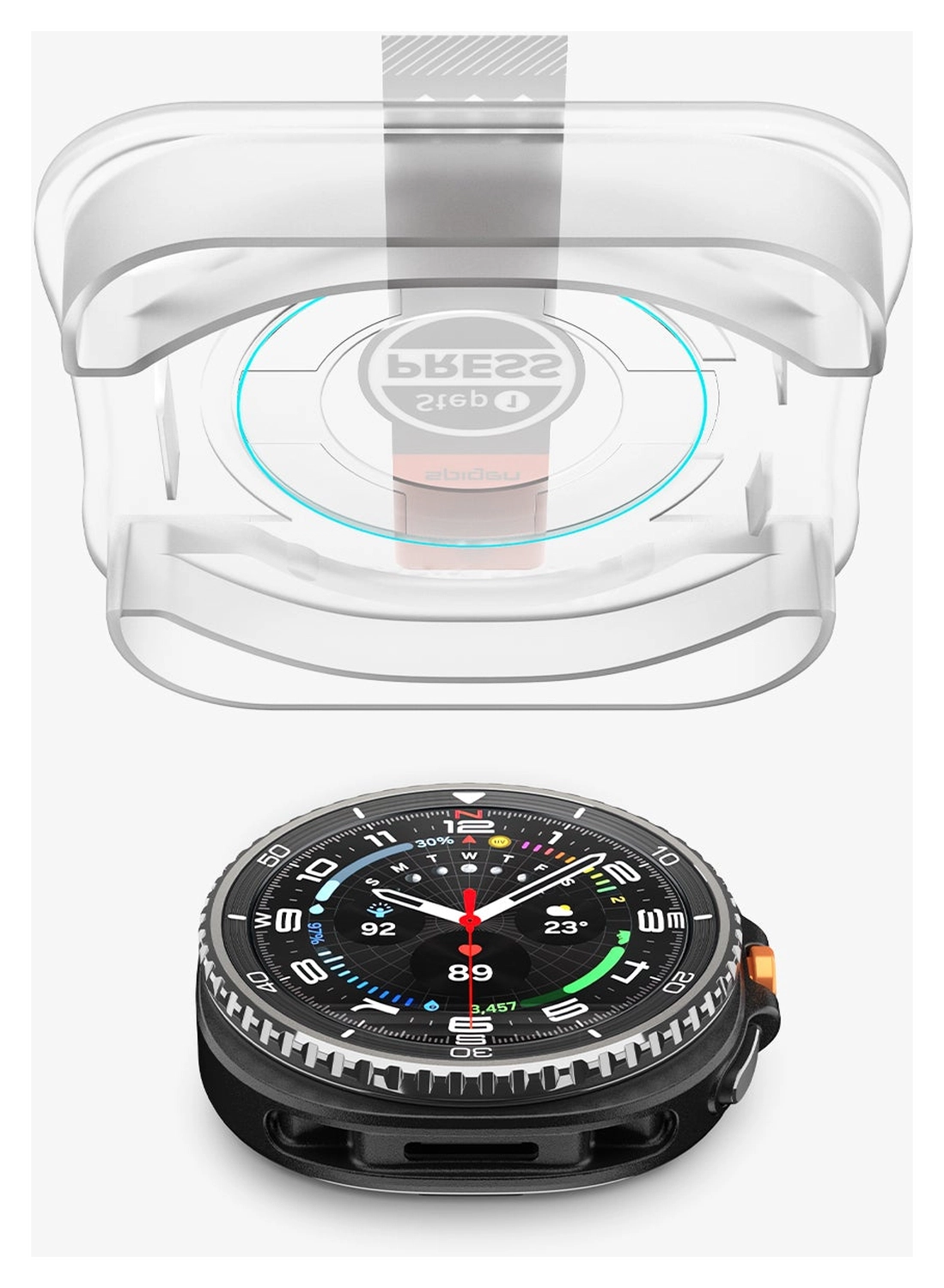 Spigen EZ Fit GLAS.tR - Samsung Galaxy Watch 8 Classic Screen Protector - 2-Pack afbeelding 11