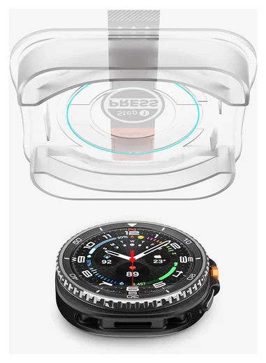 Spigen EZ Fit GLAS.tR - Samsung Galaxy Watch 8 Classic Screen Protector - 2-Pack afbeelding 11