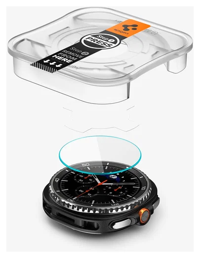Spigen EZ Fit GLAS.tR - Samsung Galaxy Watch 8 Classic Screen Protector - 2-Pack afbeelding 9