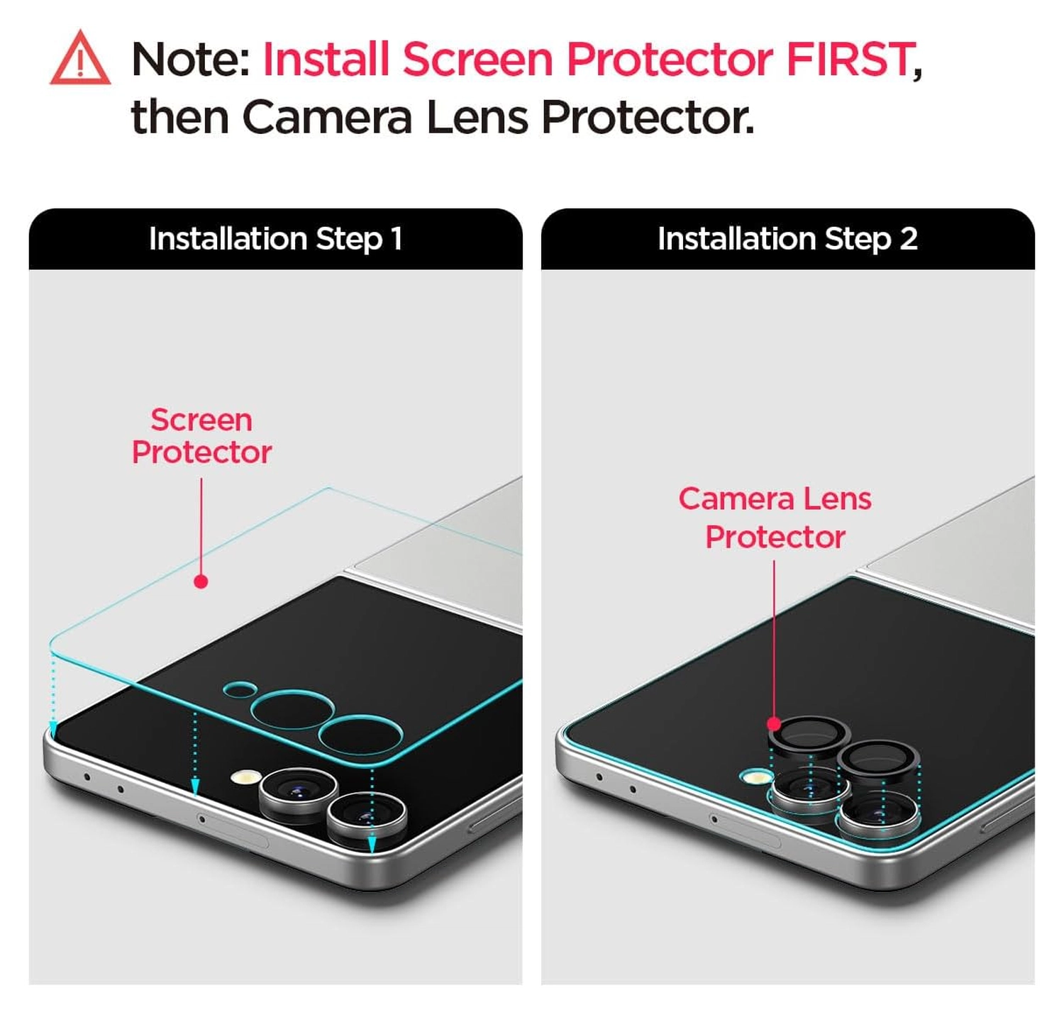 Spigen EZ Fit GLAS.tR Samsung Galaxy Z Flip 7 Screen Protector 2-Pack afbeelding 4