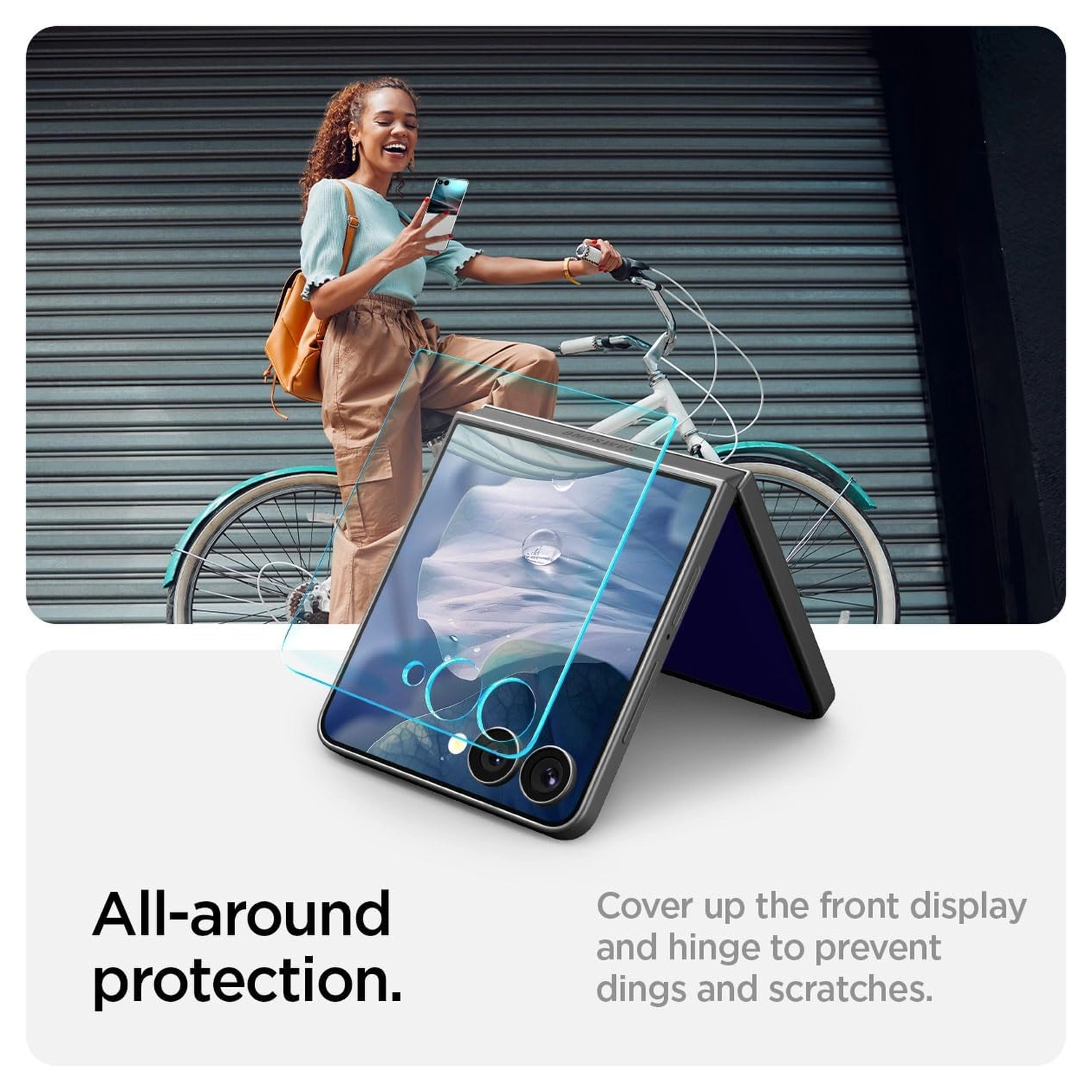Spigen EZ Fit GLAS.tR Samsung Galaxy Z Flip 7 Screen Protector 2-Pack afbeelding 5