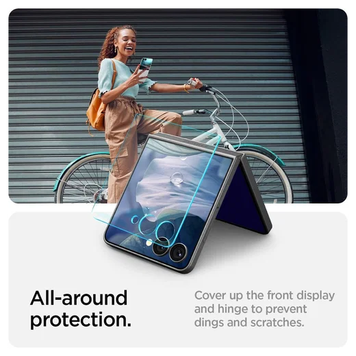 Spigen EZ Fit GLAS.tR Samsung Galaxy Z Flip 7 Screen Protector 2-Pack afbeelding 5