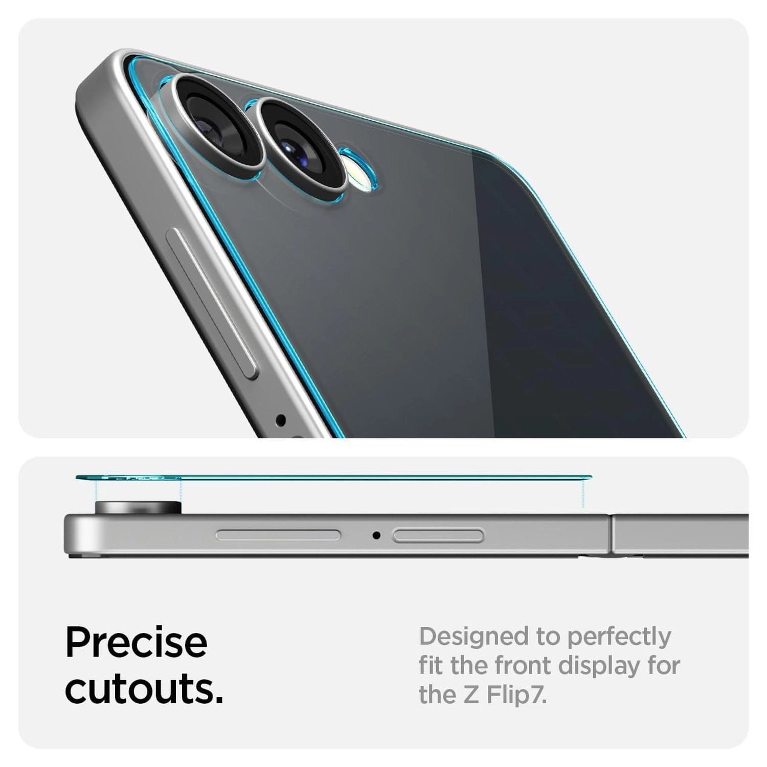 Spigen EZ Fit GLAS.tR Samsung Galaxy Z Flip 7 Screen Protector 2-Pack afbeelding 6