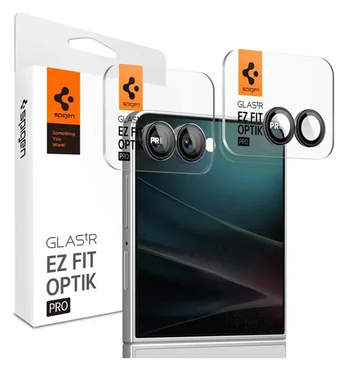 Spigen EZ Fit Optik Pro Samsung Z Flip 7 Camera Lens Protector zwart (2-Pack) afbeelding 1