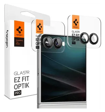 Spigen EZ Fit Optik Pro Samsung Z Flip 7 Camera Lens Protector zwart (2-Pack)
