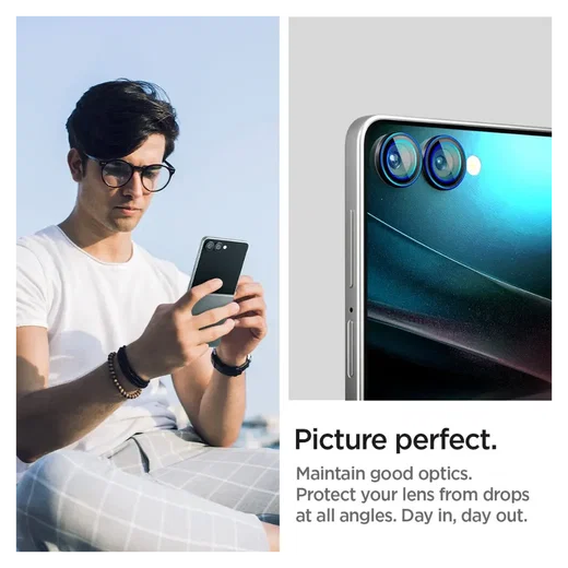 Spigen EZ Fit Optik Pro Samsung Z Flip 7 Camera Lens Protector zwart (2-Pack) afbeelding 4
