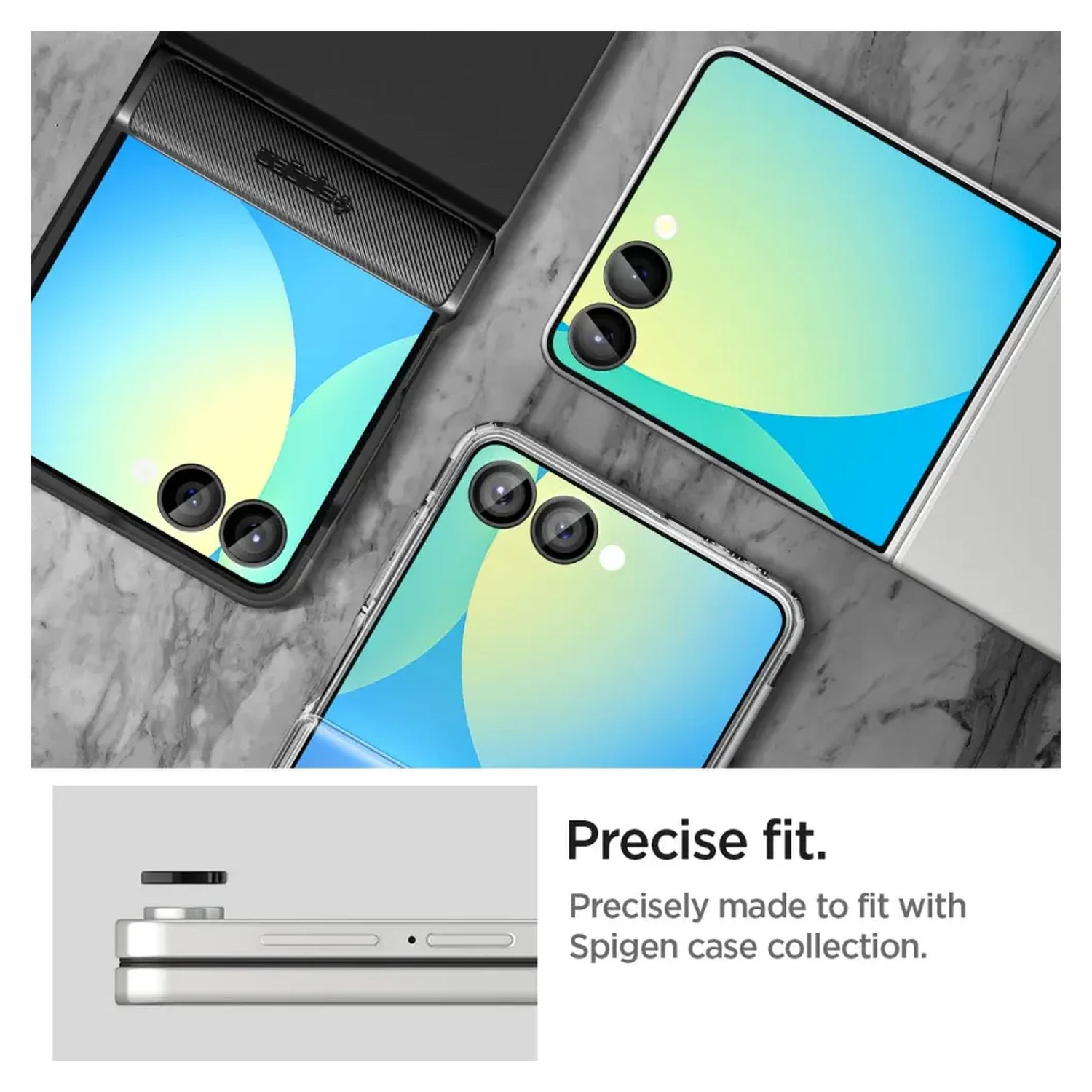 Spigen EZ Fit Optik Pro Samsung Z Flip 7 Camera Lens Protector zwart (2-Pack) afbeelding 7