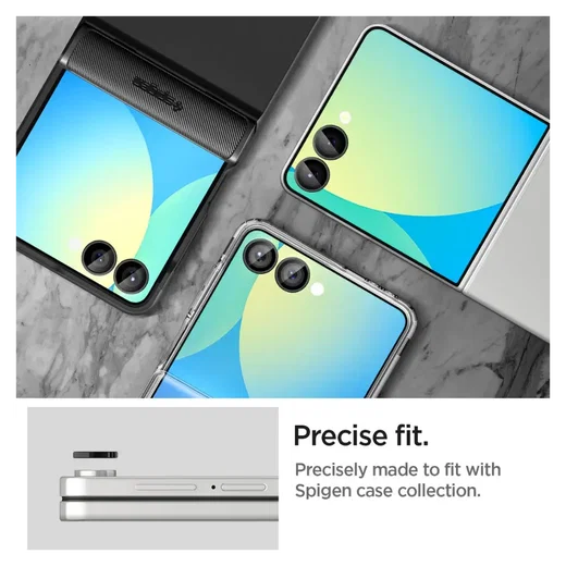 Spigen EZ Fit Optik Pro Samsung Z Flip 7 Camera Lens Protector zwart (2-Pack) afbeelding 7