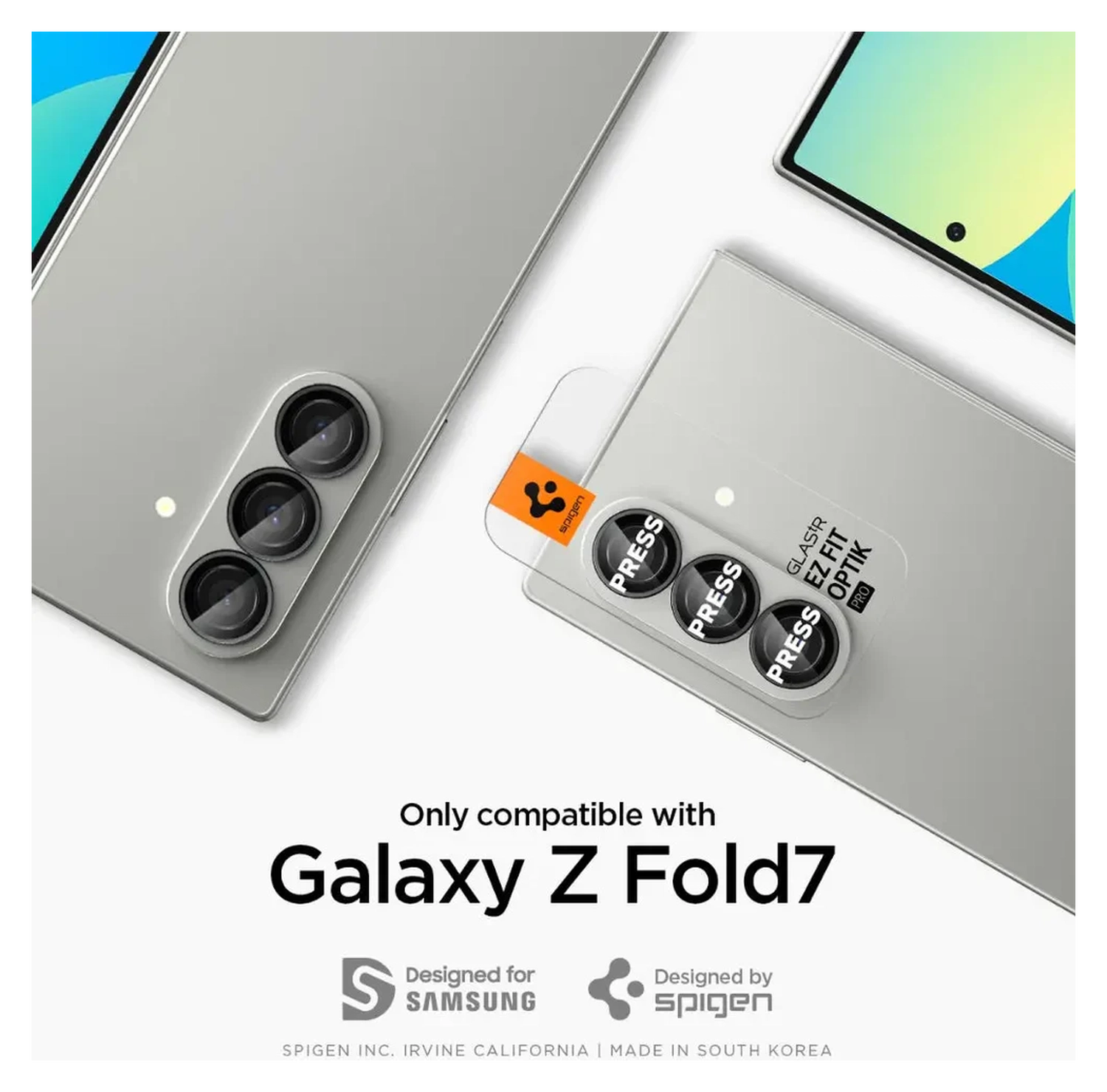 Spigen EZ Fit Optik Pro Samsung Fold 7 Camera Lens Protector zwart (2-Pack) afbeelding 2