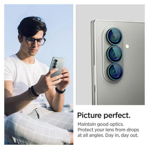 Spigen EZ Fit Optik Pro Samsung Fold 7 Camera Lens Protector zwart (2-Pack) afbeelding 3