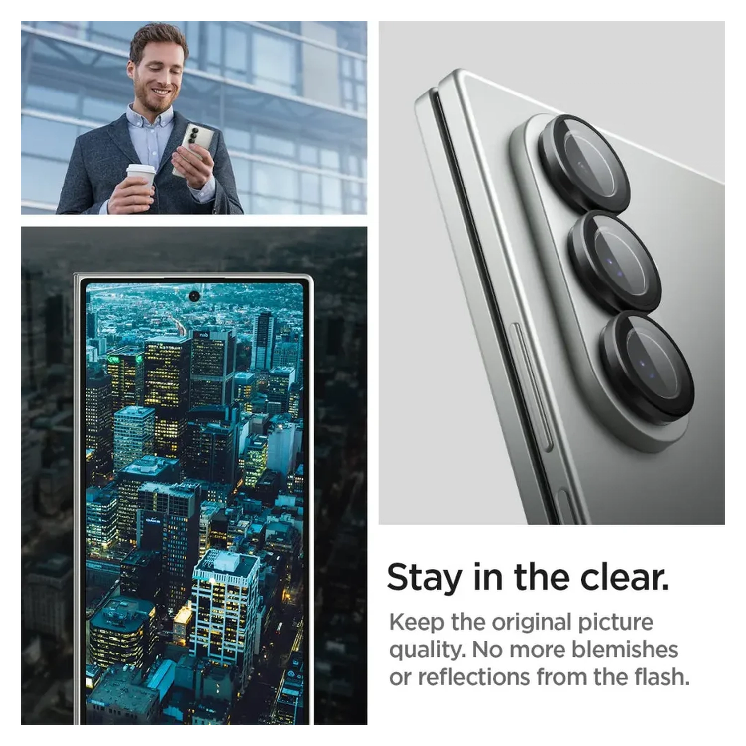 Spigen EZ Fit Optik Pro Samsung Fold 7 Camera Lens Protector zwart (2-Pack) afbeelding 4