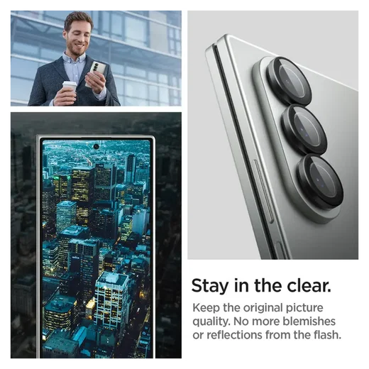 Spigen EZ Fit Optik Pro Samsung Fold 7 Camera Lens Protector zwart (2-Pack) afbeelding 4