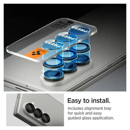 Spigen EZ Fit Optik Pro Samsung Fold 7 Camera Lens Protector zwart (2-Pack) afbeelding 5