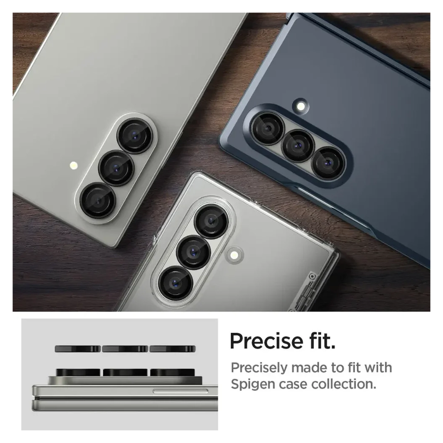 Spigen EZ Fit Optik Pro Samsung Fold 7 Camera Lens Protector zwart (2-Pack) afbeelding 6
