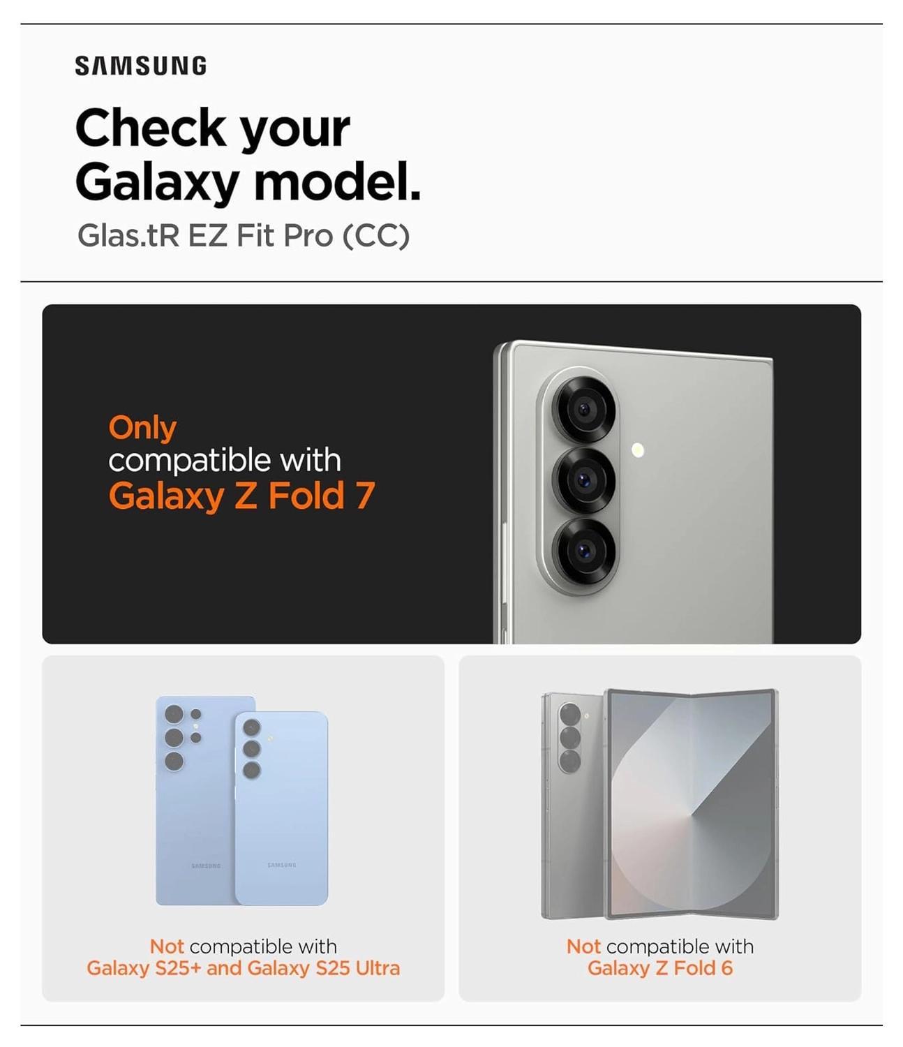Spigen EZ Fit GLAS.tR Samsung Galaxy Z Fold 7 Screen Protector 1-Pack afbeelding 6