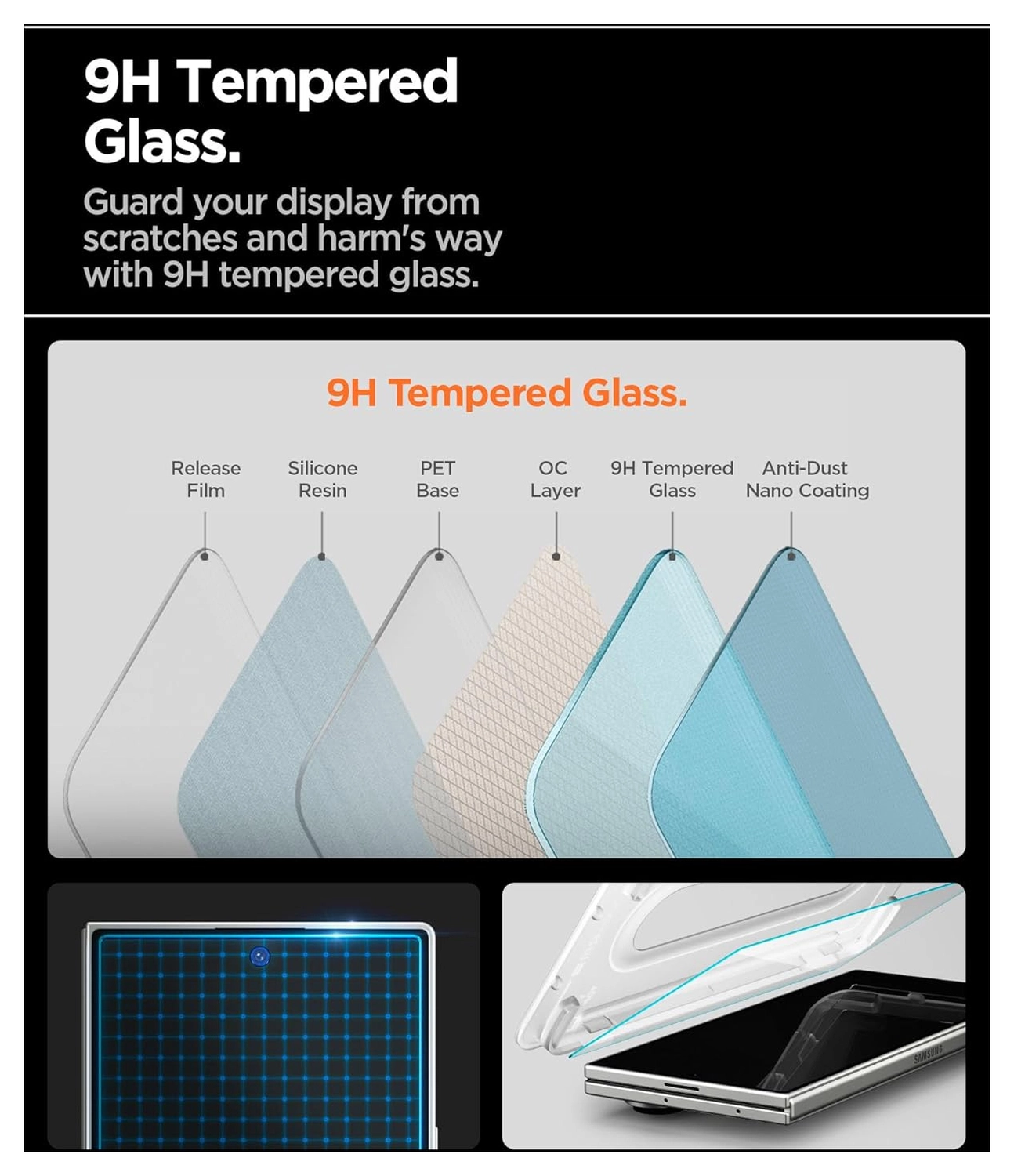 Spigen EZ Fit GLAS.tR Samsung Galaxy Z Fold 7 Screen Protector 2-Pack afbeelding 4