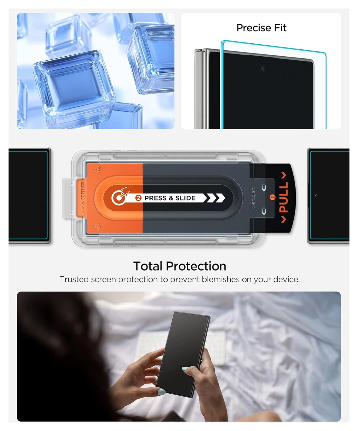 Spigen EZ Fit GLAS.tR Samsung Galaxy Z Fold 7 Screen Protector 2-Pack afbeelding 7