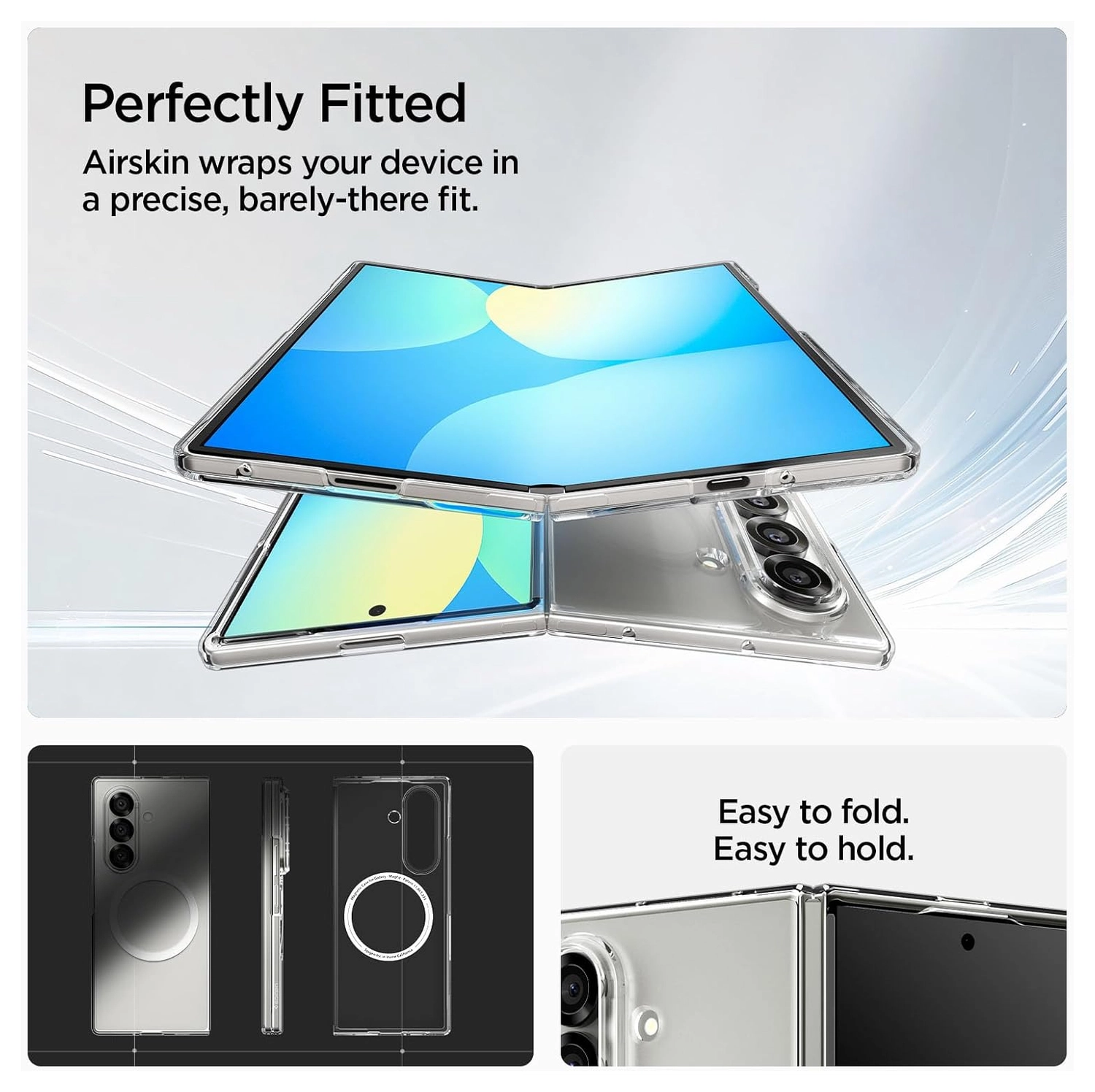 Spigen Air Skin MagFit Samsung Galaxy Z Fold 7 Hoesje MagSafe Transparant afbeelding 4