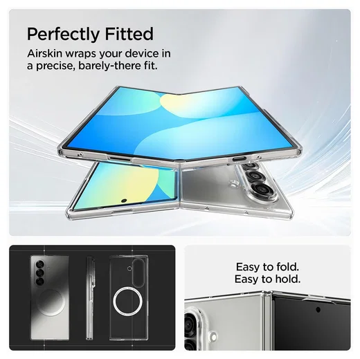Spigen Air Skin MagFit Samsung Galaxy Z Fold 7 Hoesje MagSafe Transparant afbeelding 4